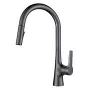 Single Lever Pull-Down Pillar Sink Mixer-Grey