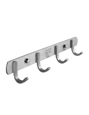 SUS304 Hairline 4pcs Single Robe Hook