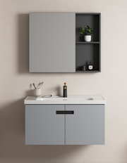 Aluminium Main Basin Cabinet Set - Grey