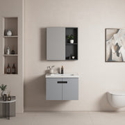 Aluminium Main Basin Cabinet Set - Grey