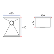 SUS304 Single Bowl Sink c/w roll up basket- Satin