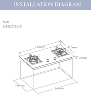 Fotile GHG73201 2 burners gas hob