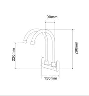 Brass Chrome Quater Turn Wall Sink Tap (5427529580706)