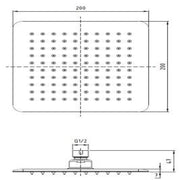 SUS304 SQUARE Rain Shower Head 8"