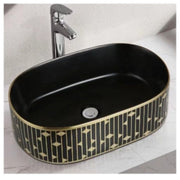 Above Counter Wash Basin - Black & Gold