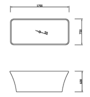 Free Standing Bathtub c/w Waste