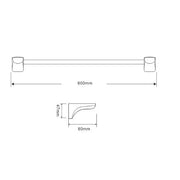 Single Towel Bar - Grey