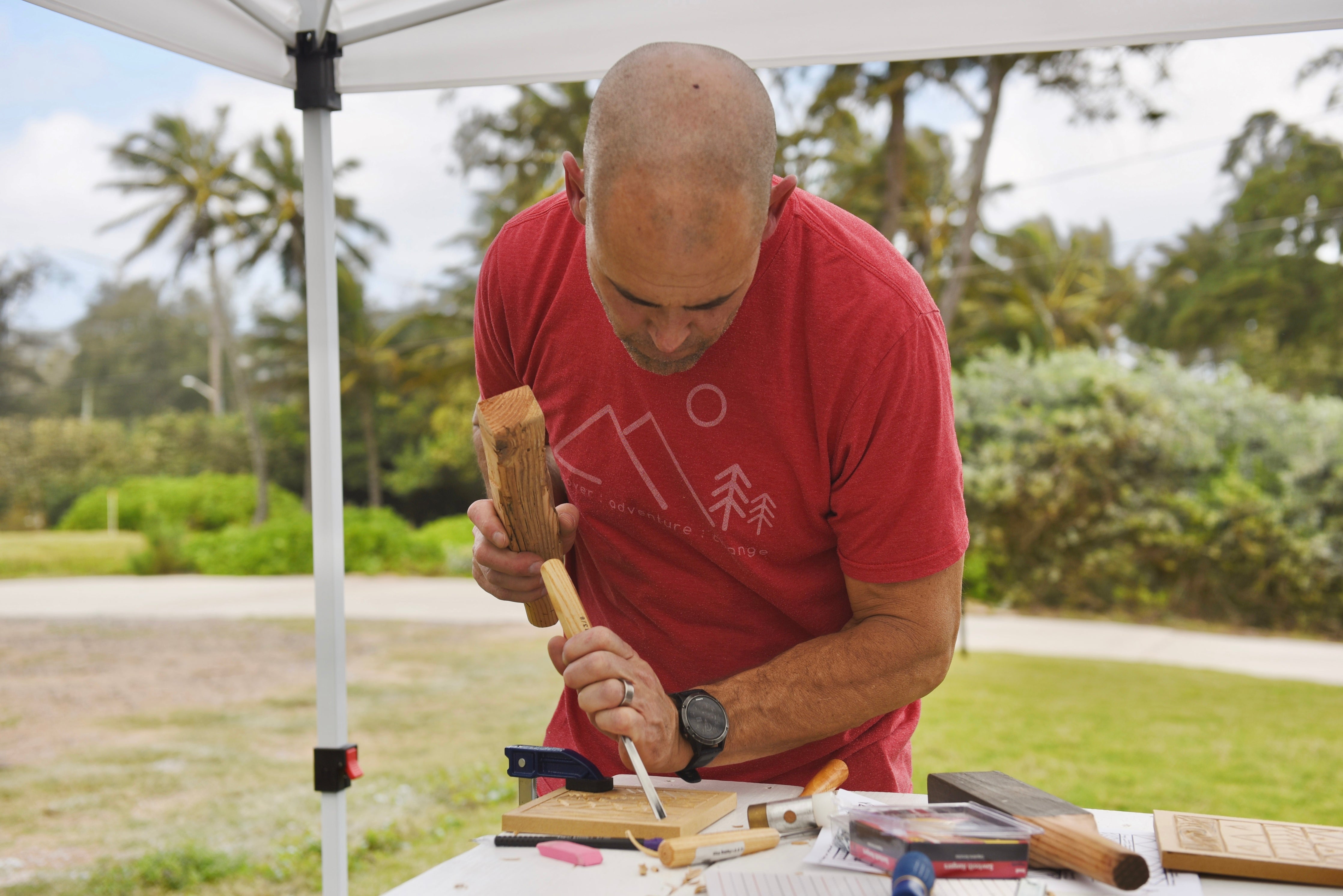 Polynesian carving activity in Hawaii