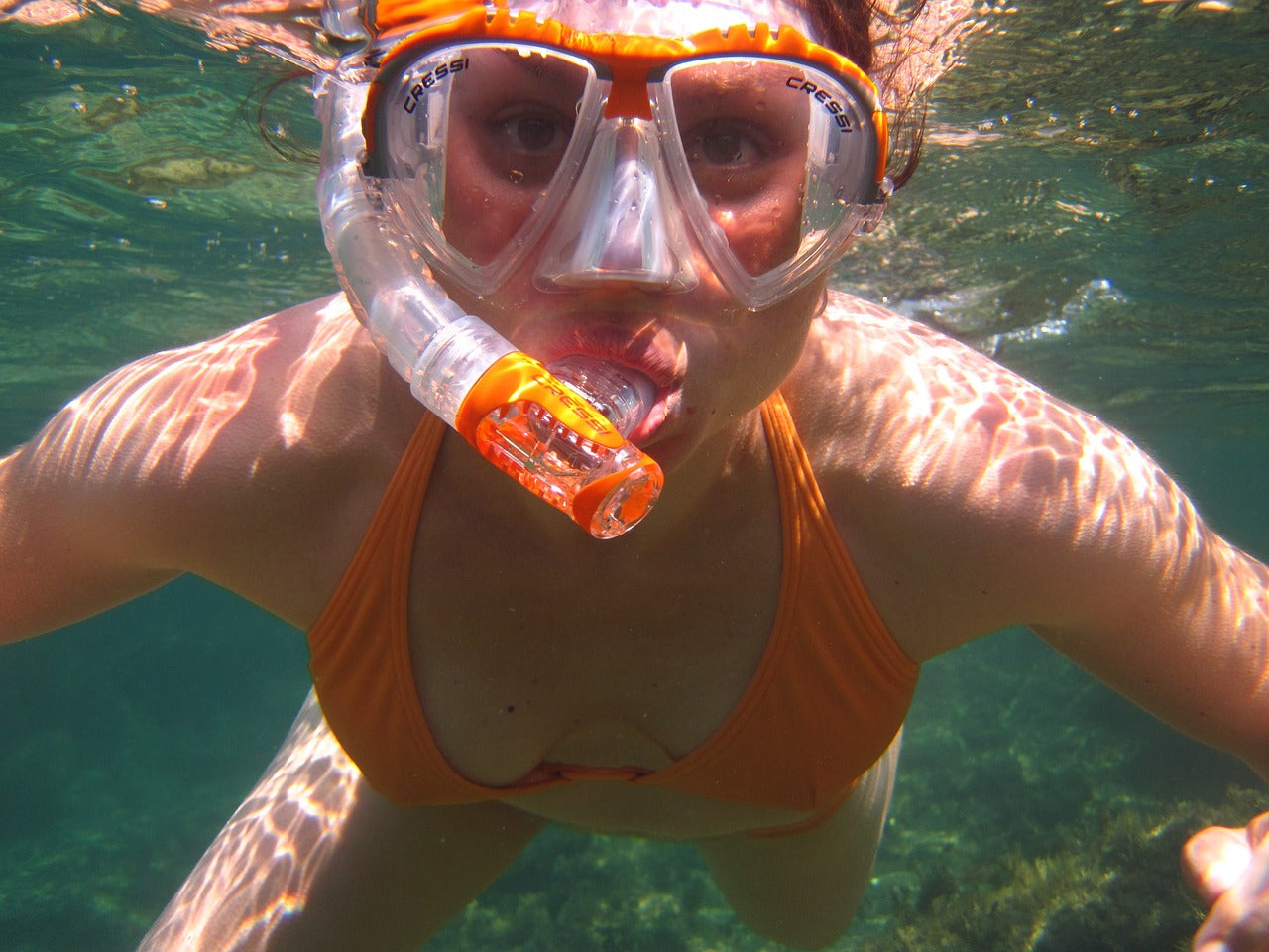 Woman, Dive, Snorkeling