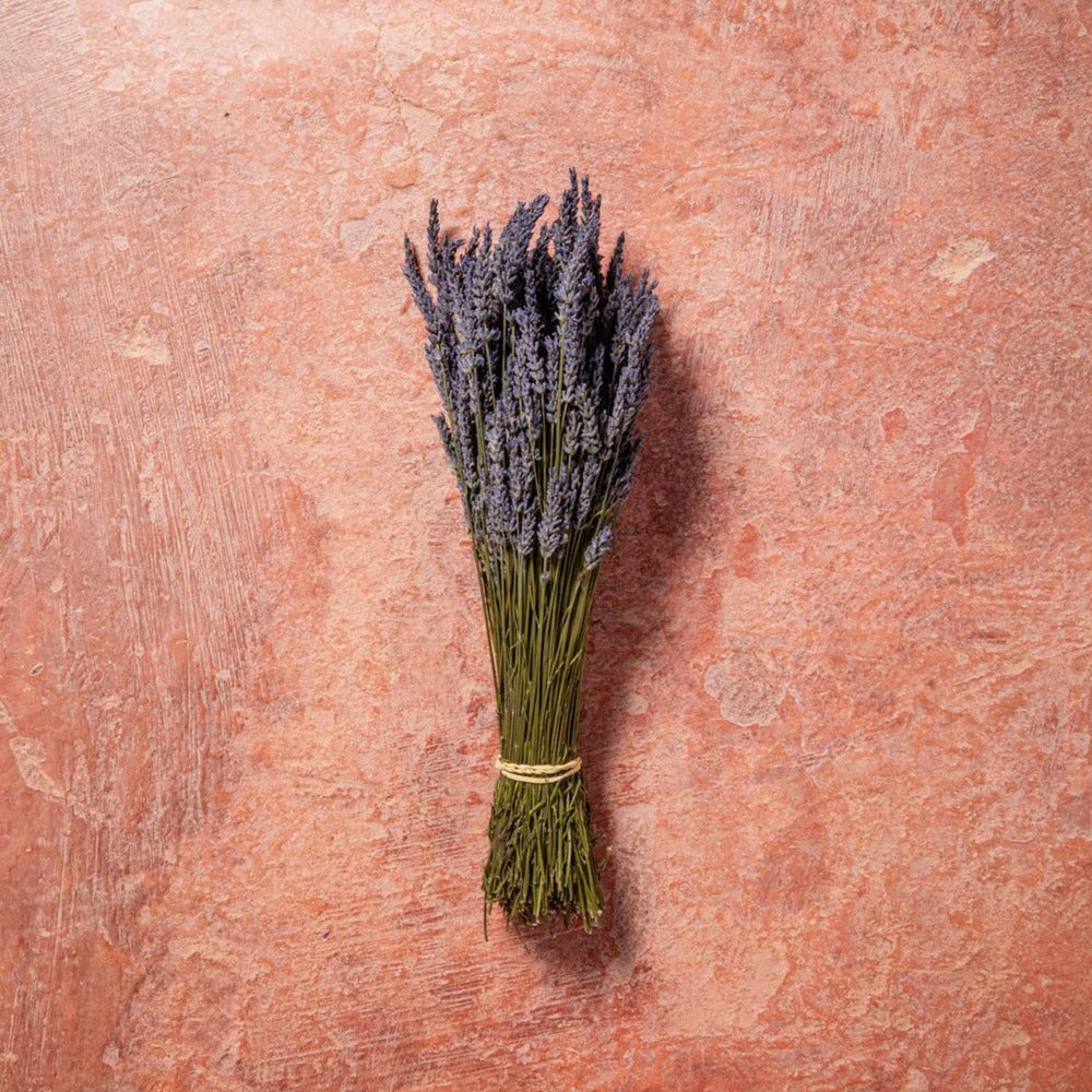 Dried English Lavender Vibrant Purple Bunches - Set of 2