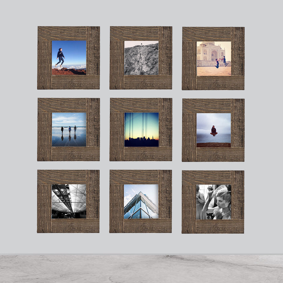 Download 9-Pack, Distressed Wood, 4x4 Photo Frame - Tiny Mighty Frames