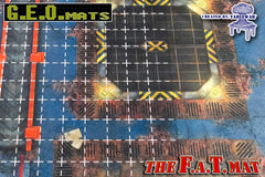 GEO Mat Square 1” Grid White transparent gaming mat overall
