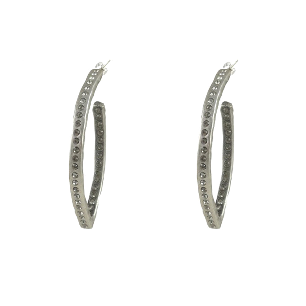 VINTAGE SILVER ATHENIA V-SHAPE HOOPS - Tat2 Designs