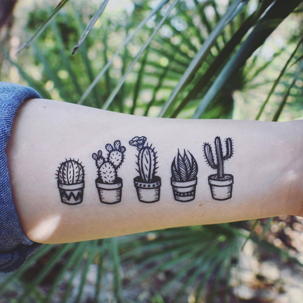 Grace Wise - Handpoke on Instagram: “Fun little cactus with a red moon  moment. 🌵” | Cactus tattoo, Cactus tattoo small, Small flower tattoos