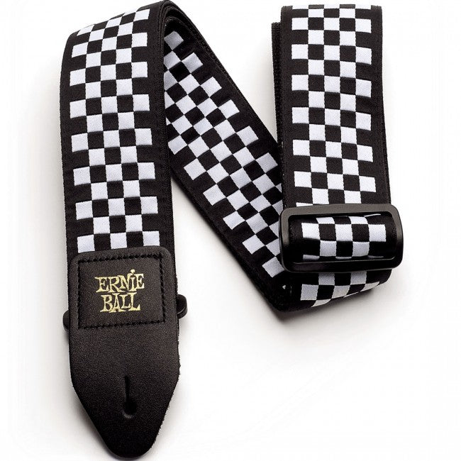 black and white guitar strap