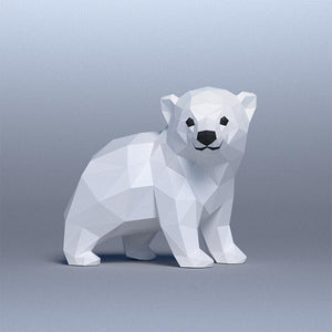 DIY Baby Polar Bear 3D Papercraft Template (Digital PDF) © GoPaperCraft