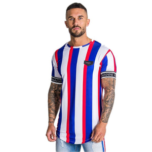 Casual Men T-shirt Stripe Streetwear - YShopY
