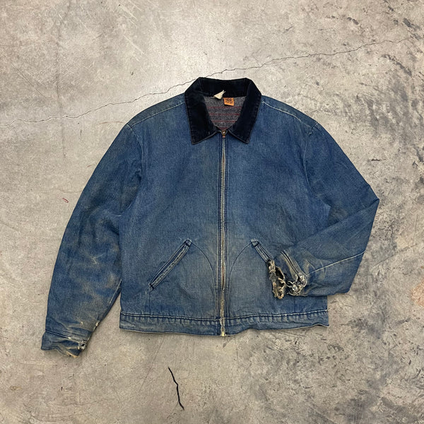 1970s Big Ben Faded & Distressed Blanket Lined Denim Work Jacket– DUSTED