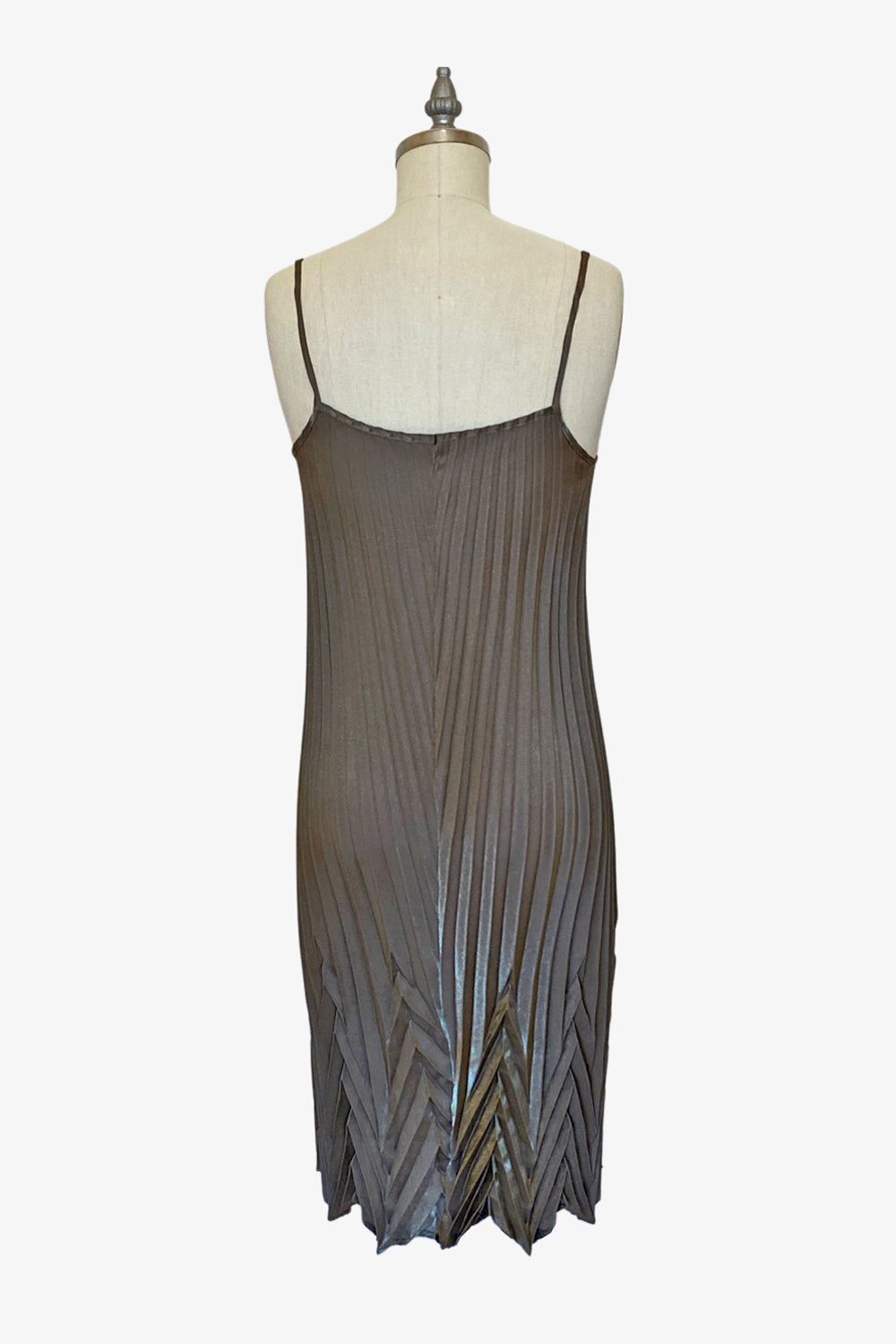 Sunburst Dress in Metallic Taupe