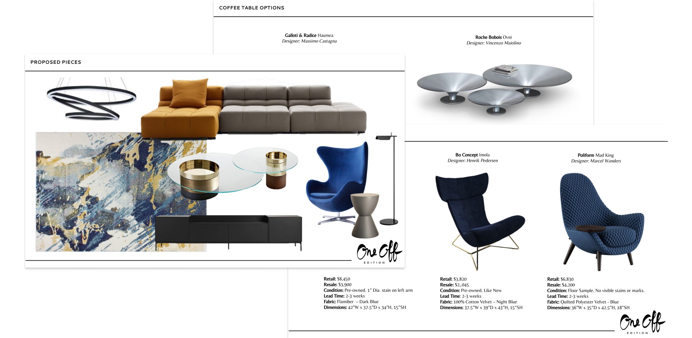 One Off Edition - Design Service - tailored experience - Outlet furniture