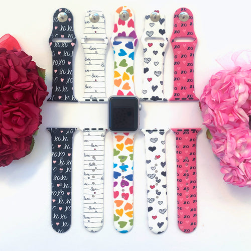 Valentine's Apple Watch Bands 42mm/44mm/45mm S/M / Black XO