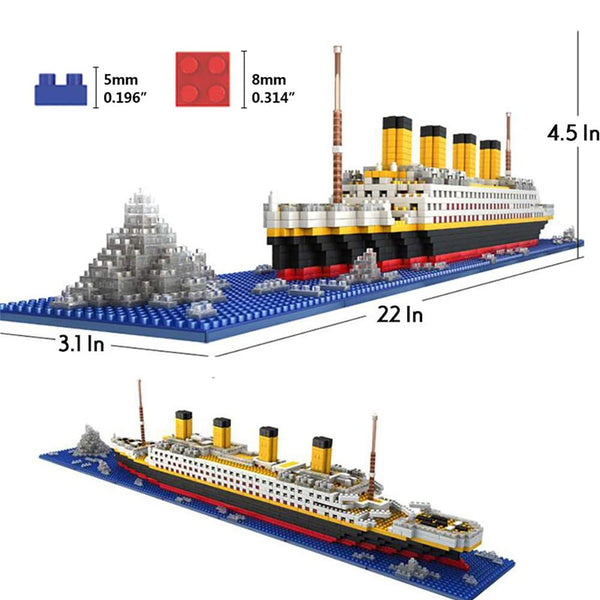 dOvOb Micro Mini Blocks Titanic Model Building Set with 2 Figure, 1872 –  dOvOb Toys