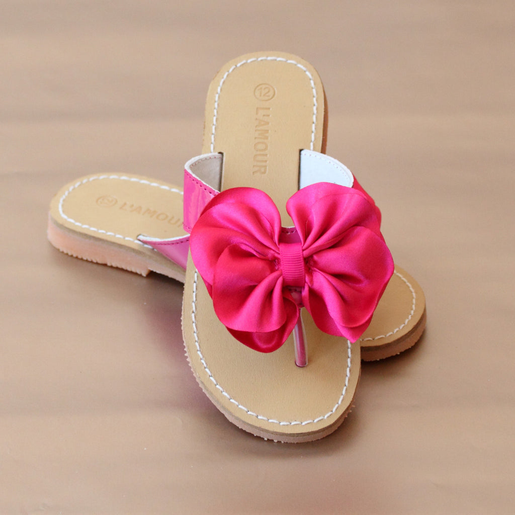 L'Amour Girls Satin Bow Sandal – Petit Foot