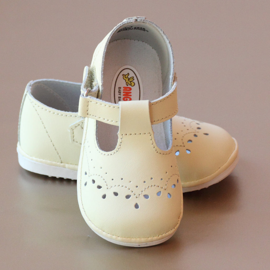 Angel Baby Girls T-Strap Leather Mary 