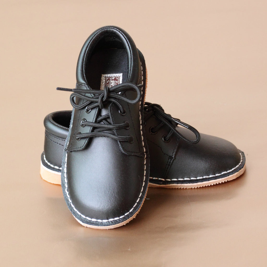 boys black lace up shoes