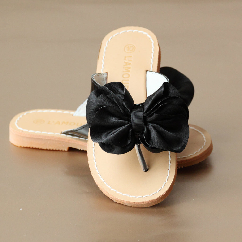 L'Amour Girls Satin Bow Sandal – Petit Foot