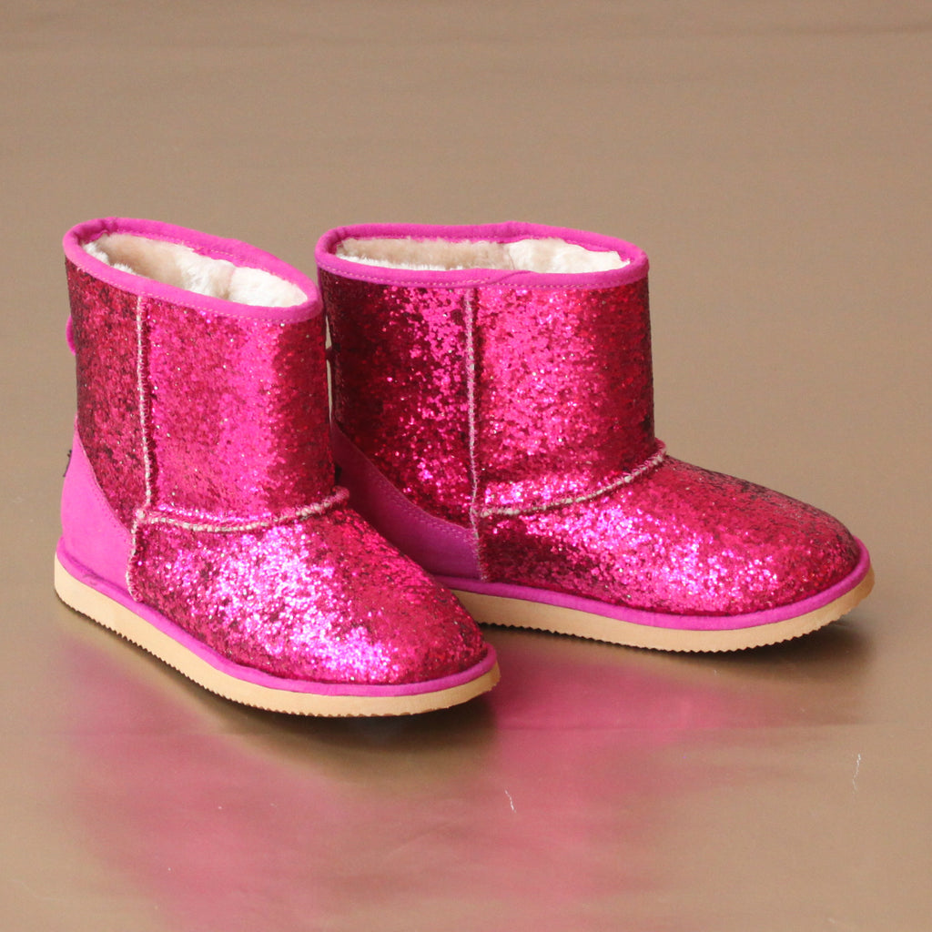 L'Amour Girls Glitter Faux Fur Boot – Petit Foot