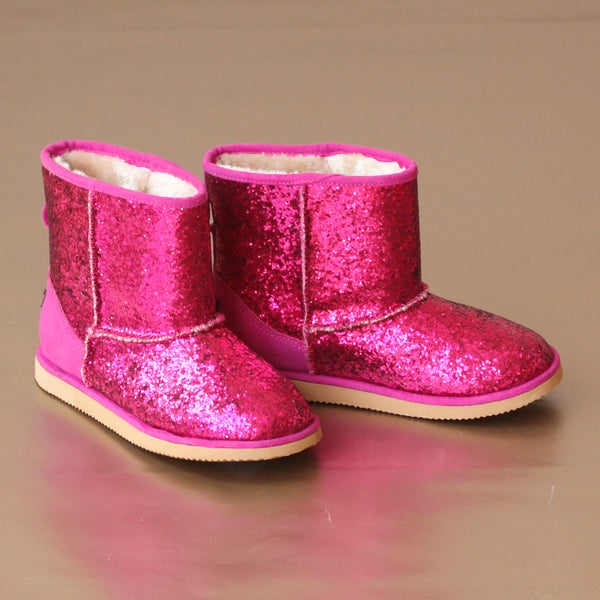 L'Amour Girls Glitter Faux Fur Boot – Petit Foot