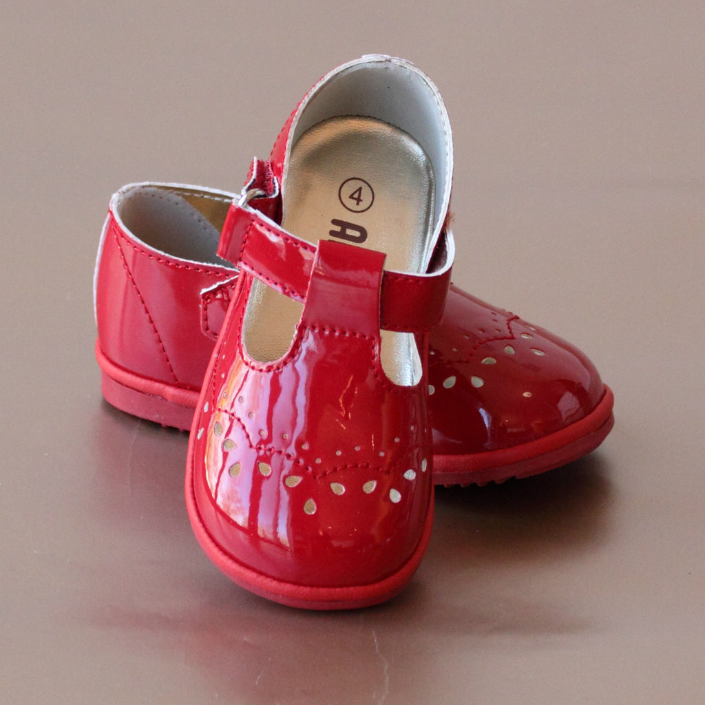 baby red patent shoes