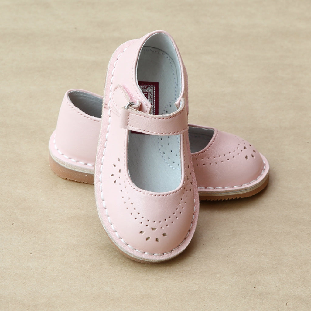 L'Amour Girls Pink Classic Perforated 