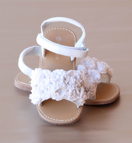 L'Amour Girls Rosette Applique Sandal – Petit Foot