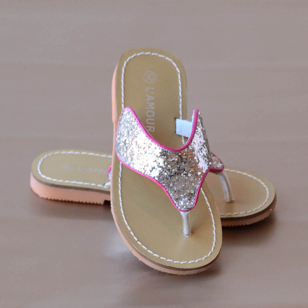 FINAL SALE - L'Amour Girls Glitter Thong Sandal – Petit Foot