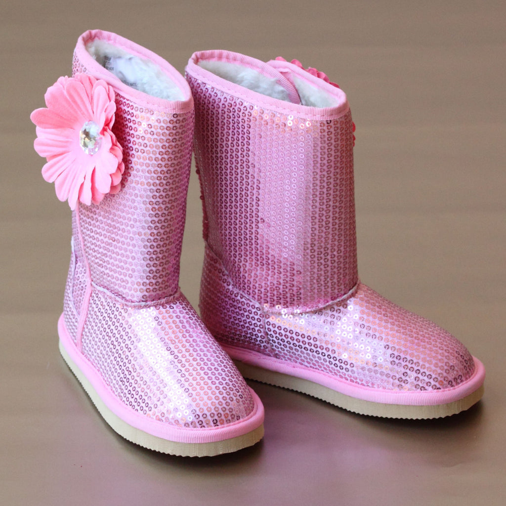 girls pink sparkly boots