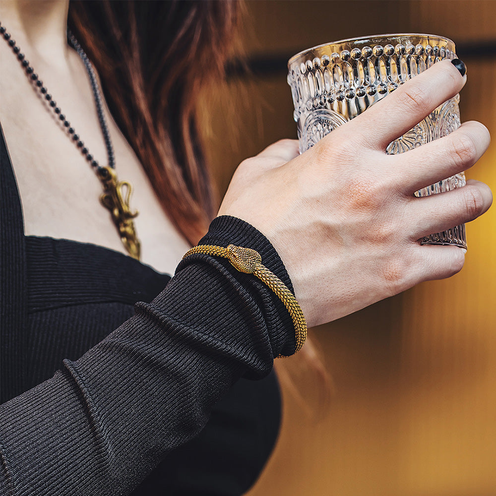 Brass Ouroboros Snake Bracelet