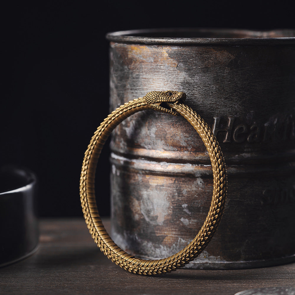 Brass Ouroboros Snake Bracelet 2
