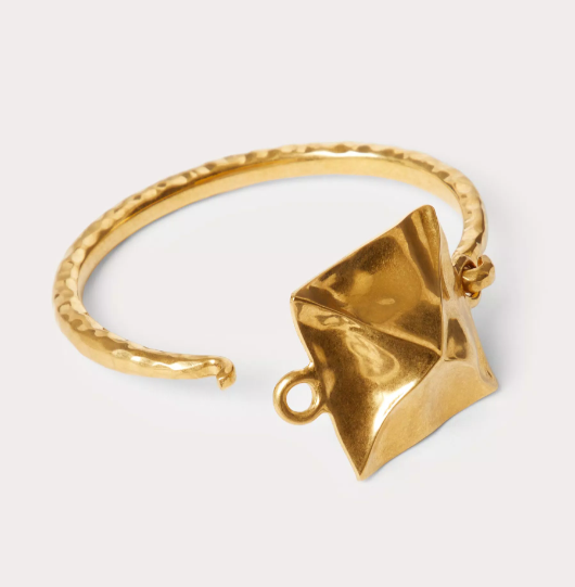 Roman Stud Hammered-effect metal bracelet from Valentino