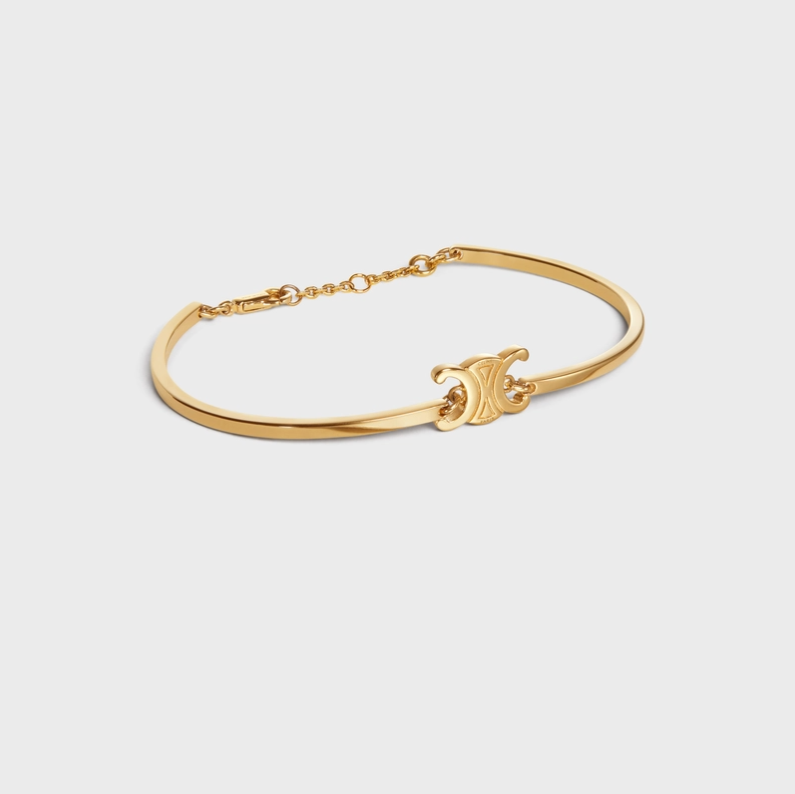 Triomphe Articulated Bracelet in Brass with Gold Finish from Celine1