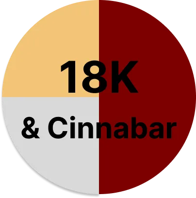 Taoist Mechanical Hand Pendant 18K Gold & 18K White Gold & Cinnabar