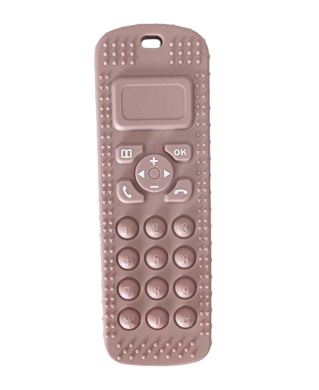 Telephone Silicone Pop-it Teether: Mauve