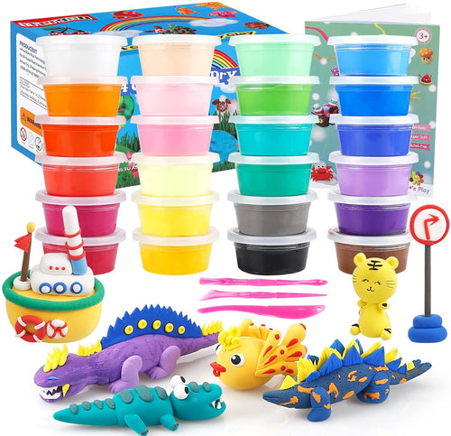 24 Colors Air Dry Clay Magical Kids Clay Ultra Light Modeling Clay Artist  Studio Plasticine Toy Safe and Non-Toxic Modeling Clay 24 PCS