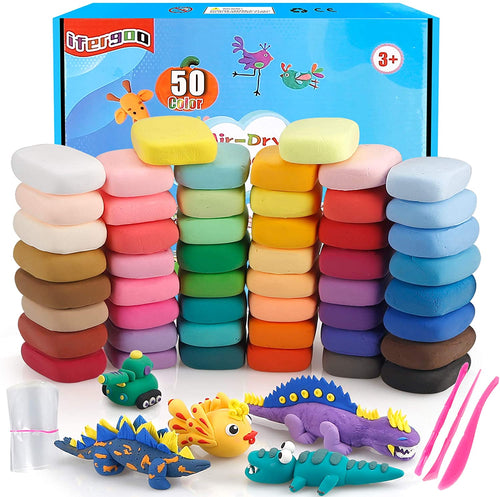 beandoo air dry clay for kids, air dry clay 24 colors, modeling clay for  kids with play mat & 3 sculpting tools, clay non toxic, soft