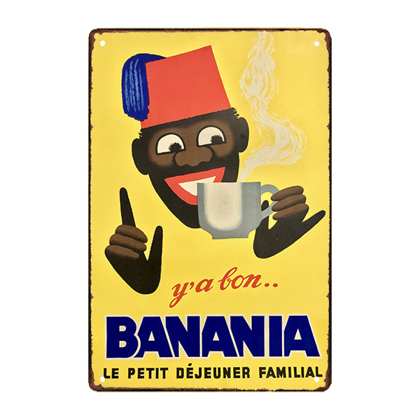 Plaque Métal Vintage Banania Planète Vintage 🚀 