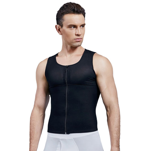 Men's Shapewear with Zipper Compression Slimming Breathable Shirt – myxavy