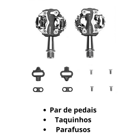 Pedal clip com taquinhos bike wellgo dupla face