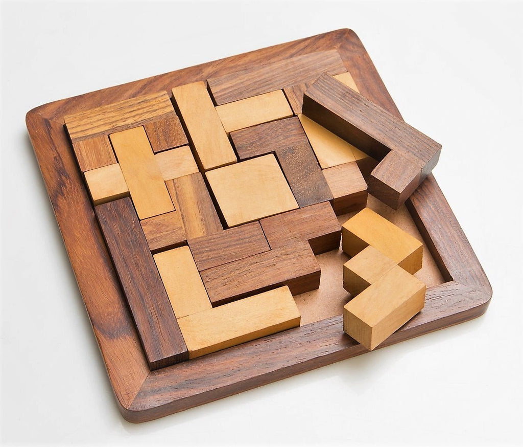 Ajuny Ensemble de jeux de puzzle 3 en 1 en bois – Casse-tête et jeux de  logique pour adolescents et adultes, Puzzles 3D fabriqués à la main avec  du bois indien