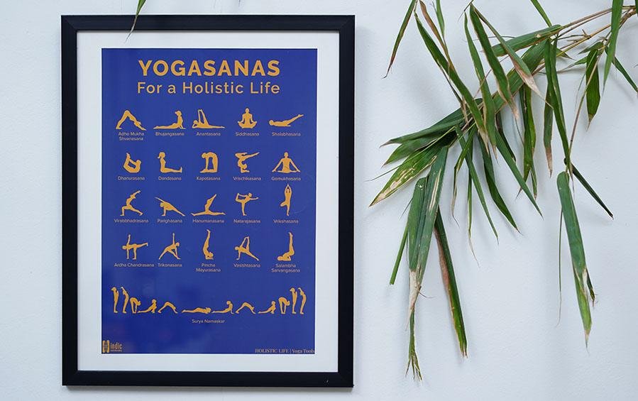 Buy Yogasanas White Poster for Yoga Studios - A3 Framed Poster